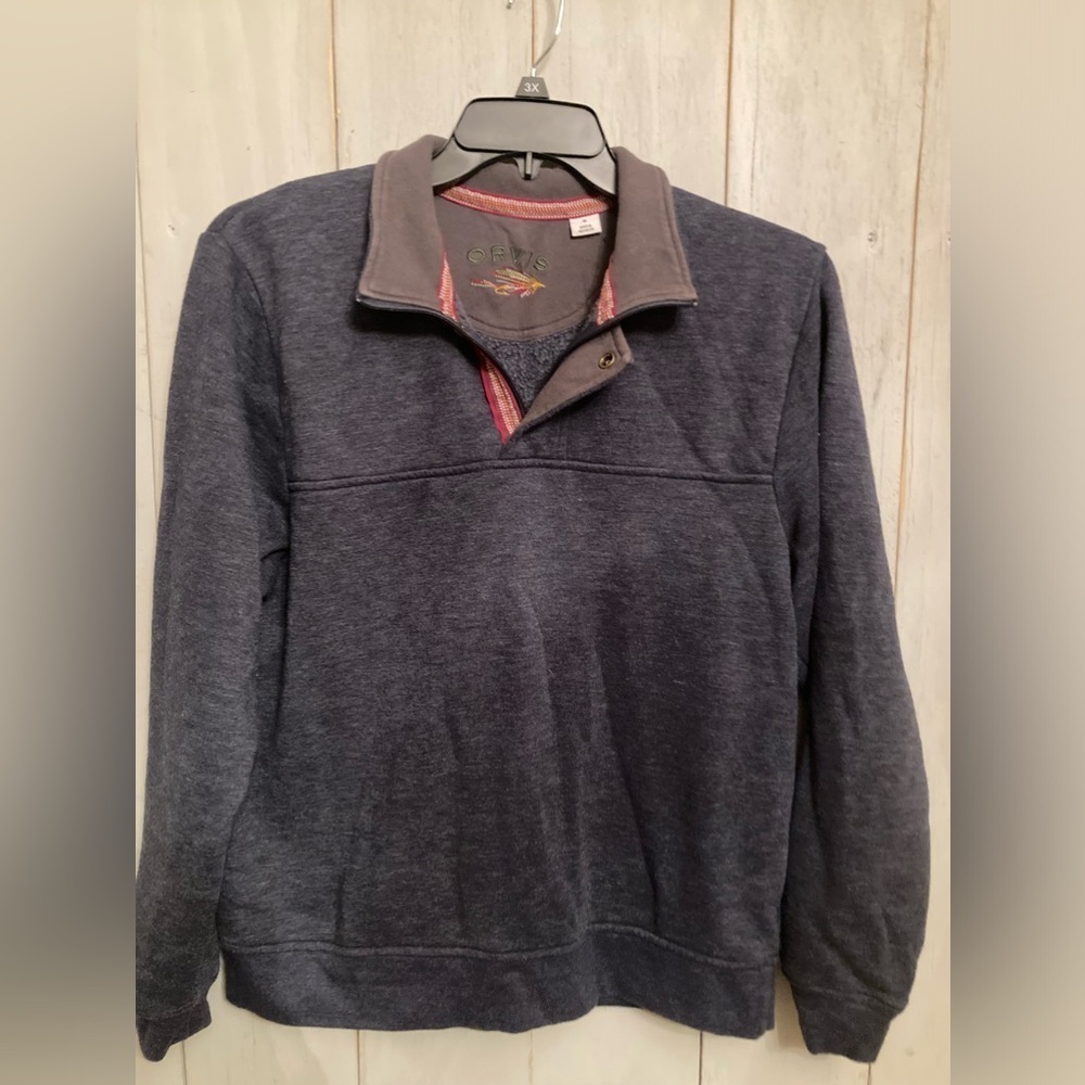 ORVIS Signature Fleece Pullover SIZE Medium MEN'S Sweatshirt Sweater Fly Fishing